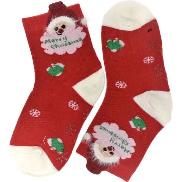 AURA.VIA Detské červené vianočné ponožky MerrySanta 0-2Y 60501292