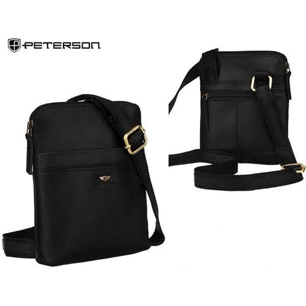 Moderná čierna taška Peterson cez plece 60509699