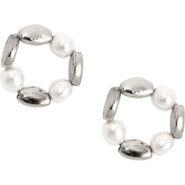 SOHI Náušnice Delia strieborná / biela 63148436