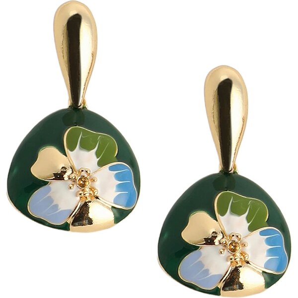 SOHI Náušnice Pam zlatá / zelená / tmavozelená / zmiešané farby 63148438