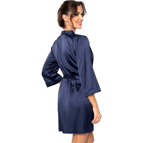 Donna saténový dámsky župan Mari s čipkou 60509696