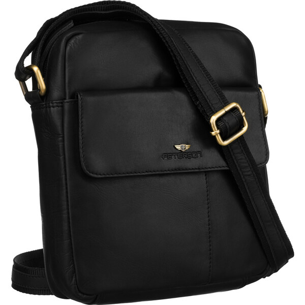 Čierna kožená crossbody taška pre pánov - Peterson 60517852