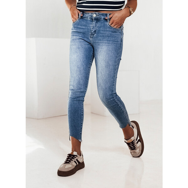 BASIC Dámske modré džínsy s vysokým pásom SKYLIGHT UY2205 60518844