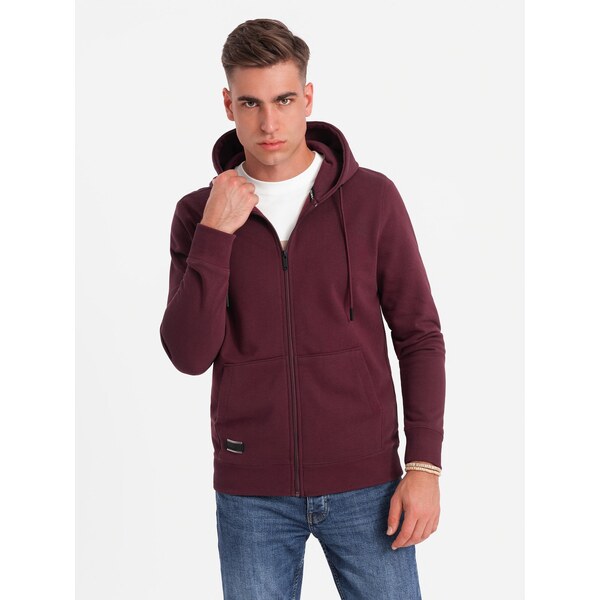Ombre Unzipped cotton mens BASIC sweatshirt - maroon 57779648