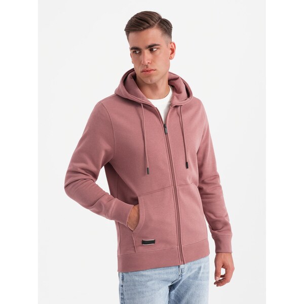 Ombre BASIC mens unbuttoned cotton sweatshirt - dark pink 57779649