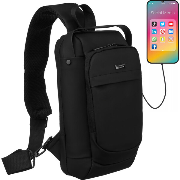 Taštička cez plece s USB portom - Peterson 58404816