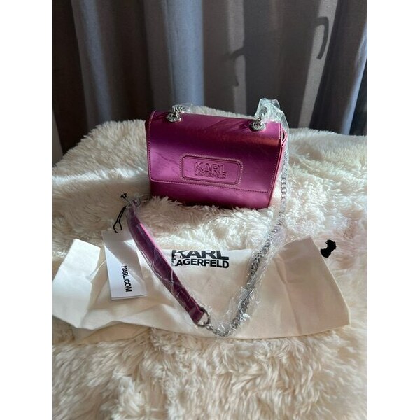 Dámska Kabelka Karl Lagerfeld crossbody fuschia večerná, spoločenská 60113391