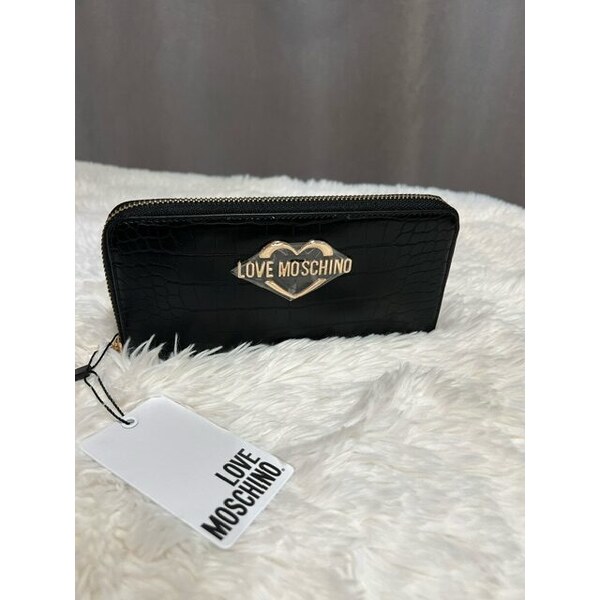 Dámska peňaženka LOVE MOSCHINO Porta Fogli Croco Black 60113460
