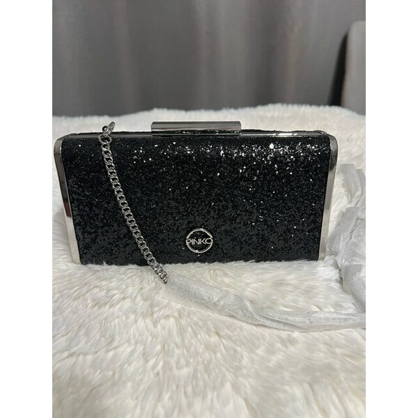Dámska Kabelka PINKO ALSTROMERIA Clutch Box Black večerná, spoločenská 60113449