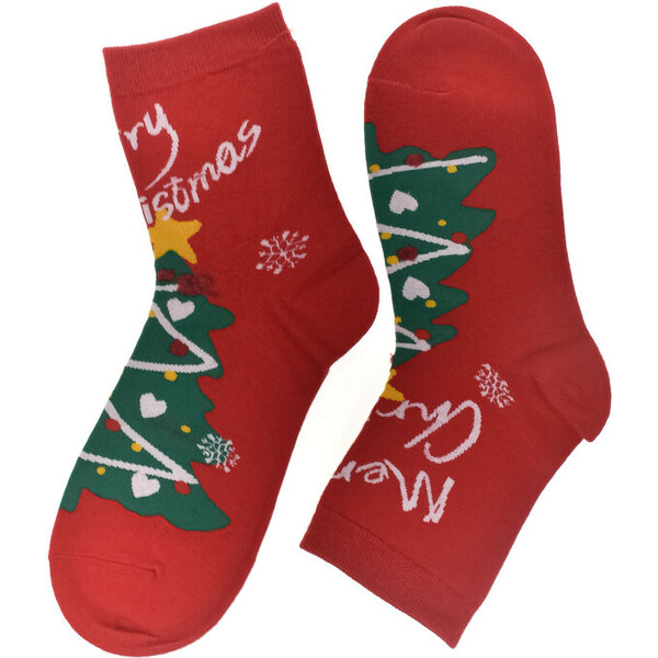 AURA.VIA Vianočné bavlnené ponožky Stromček 35-41 60524669