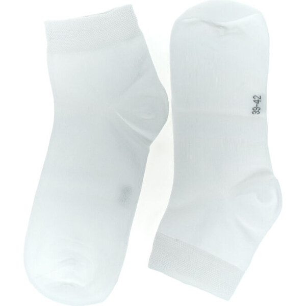 AURA.VIA Pánske bavlnené biele ponožky White Comfort FZ2006 60524671
