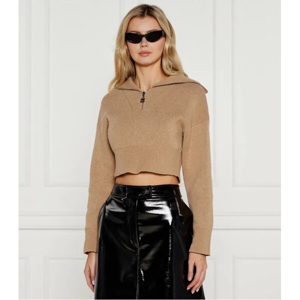 HUGO Sveter Sheveni | Cropped Fit | s prímesou vlny a kašmíru 60508420