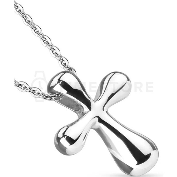 Náhrdelník z nehrdzavejúcej ocele, lesklý krížik TS-PN-0037 TS-PN-0037 60537500