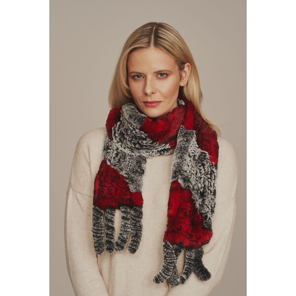 KONOPKA Dámska zimná kožušinovo šedá šatka 29232844