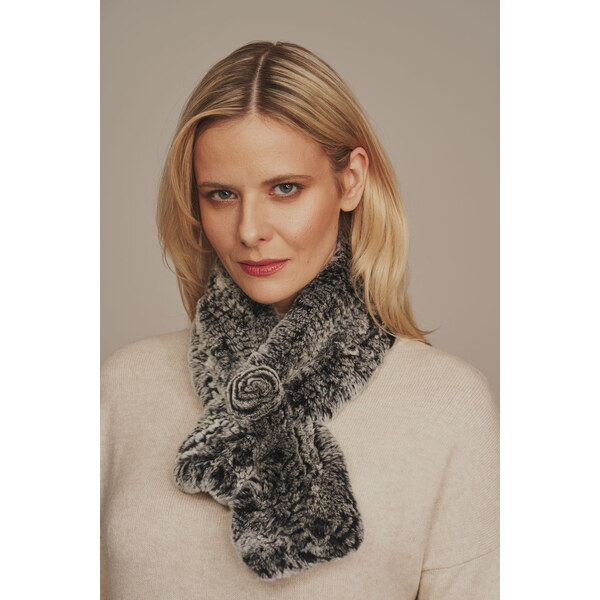 KONOPKA Šál z prírodnej kožušiny činčila sivá 29232845
