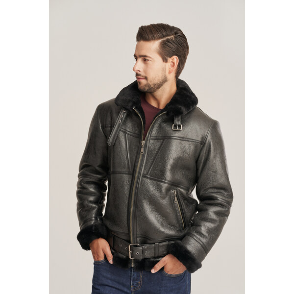 KONOPKA Pánsky ľahký kožuch v čiernej farbe 29232864