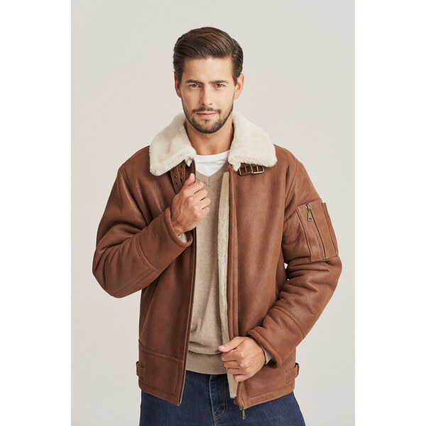 KONOPKA Pánska zimná pilot bunda - Pánsky krátky kožuch 29232871