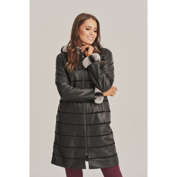 KONOPKA Dámsky obojstranný kožený plášť 29232922