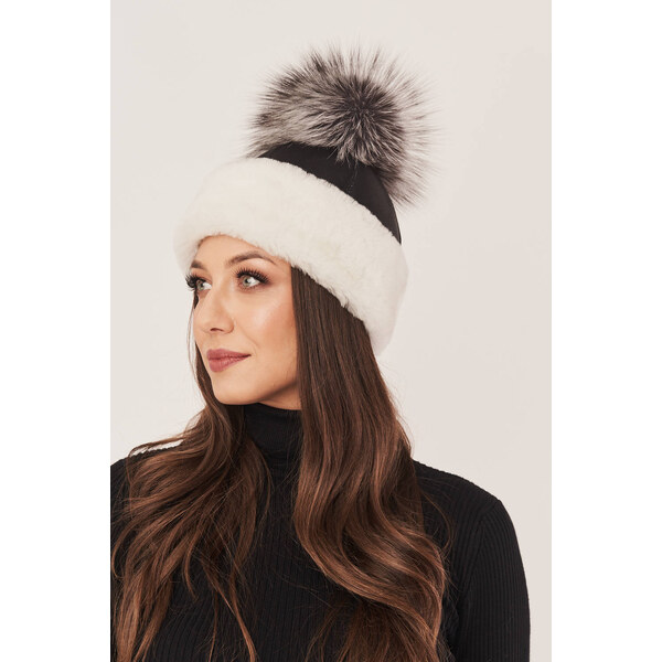 KONOPKA Dámska zimná čiapka s brmbolcom z líšky 35965578