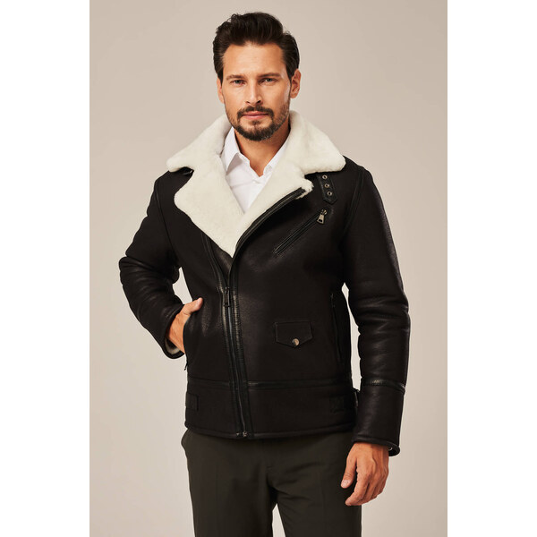 KONOPKA Pánsky čierny kožuch 58988531