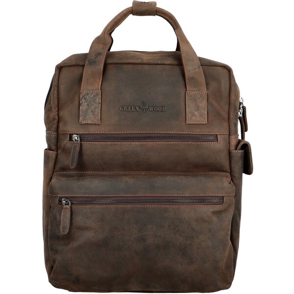 Pánsky kožený batoh hnedý - GreenWood Tosca hnedá 60772050