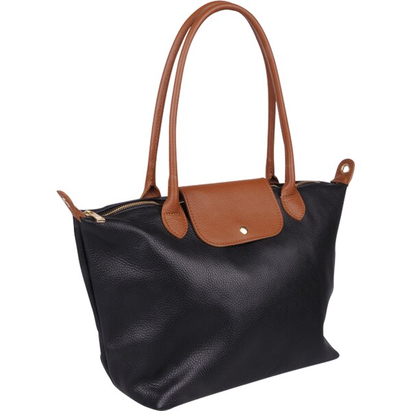 Čierna kožená talianska kabelka Ludovica Nera NovaKabelka.sk 60566174