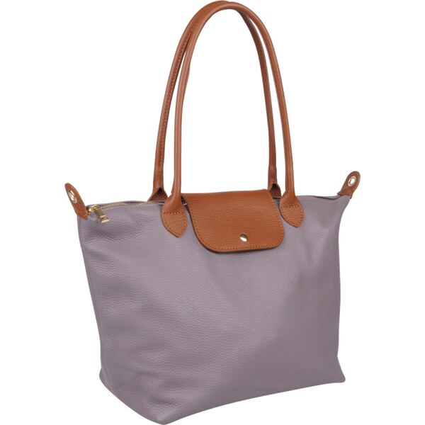 Sivá kožená talianska kabelka Ludovica Grigia NovaKabelka.sk 60566175