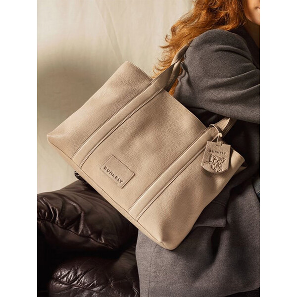 Dámska kožená business kabelka Burkely Haite - šedá 49169310