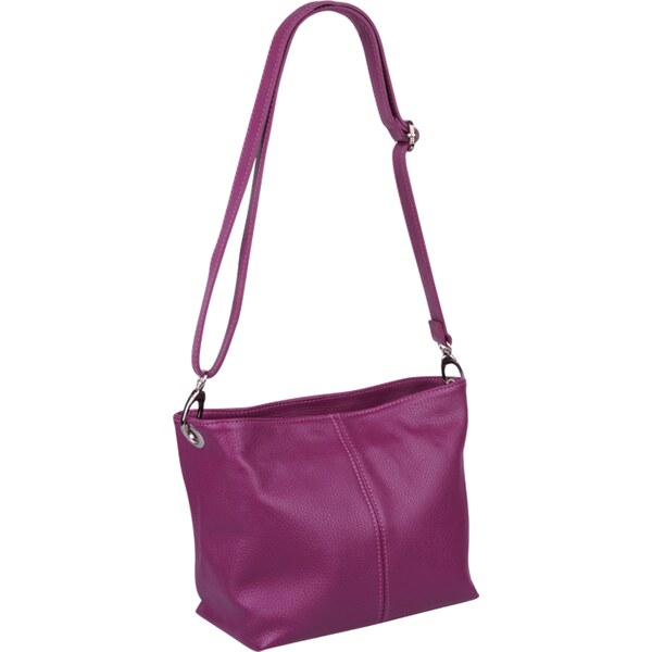 Ružová kožená talianska crossbody kabelka Batilda Prugna NovaKabelka 60566180