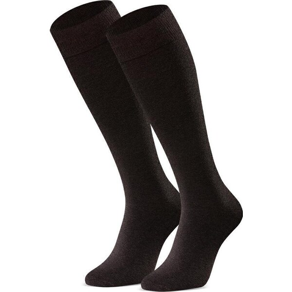 BASIC Hnedé melanž pánske podkolienky Art. 027 AK008, BROWN MELANGE 60578561