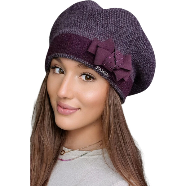 Kamea Fialová elegantná dámska baretka Amparo, Farba fialová 60579793