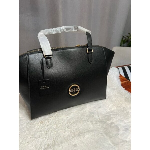 Dámska Kabelka kožená PINKO Dollarino black 60113421