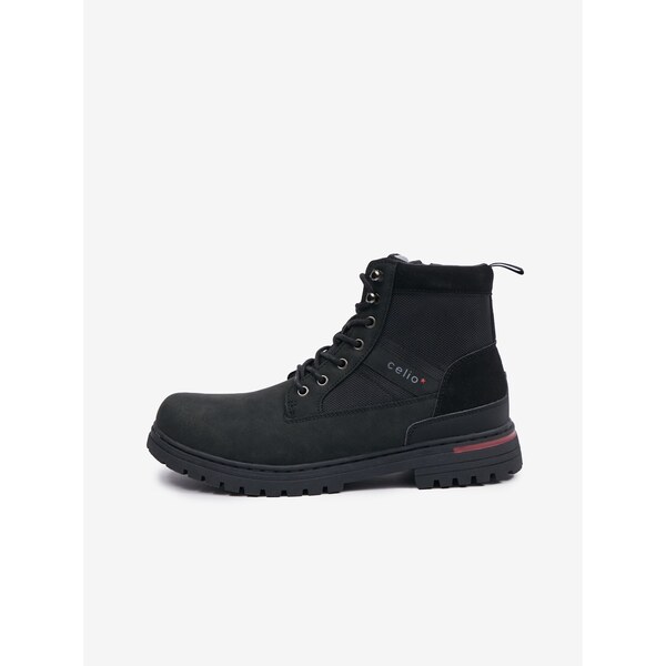 Čierne pánske členkové zimné topánky Celio 60594294