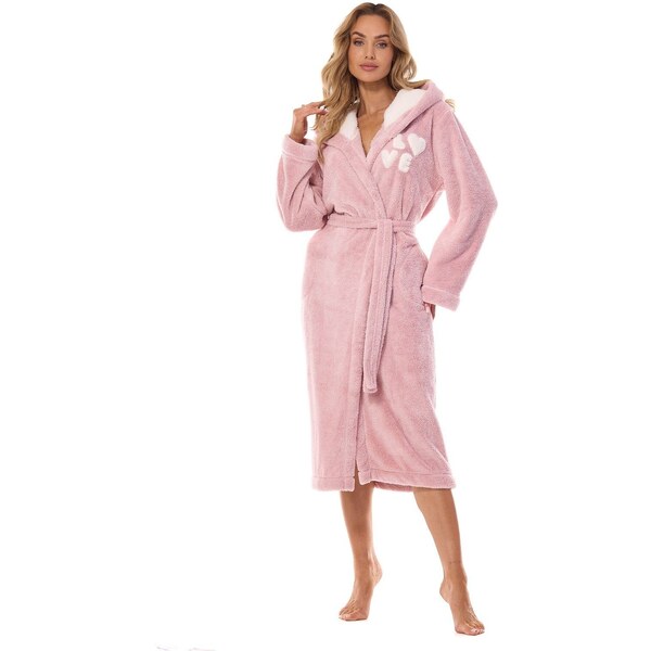 Dámsky dlhý župan s kapucňou L&L 2410 LV 55906000