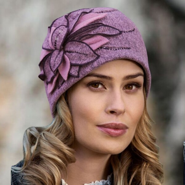 KRUMLOVANKA Dámska zimná čiapka W-0259/628M orgovánová melange 60610013