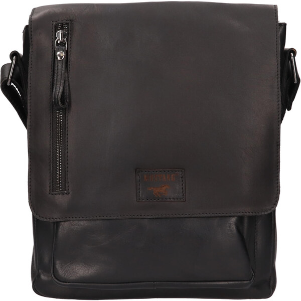 Pánska kožená taška cez rameno Mustang Hugo - čierna 24830661