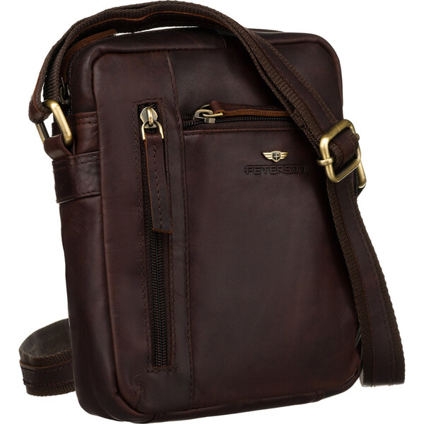 Hnedá kožená crossbody taška - Peterson 60613721