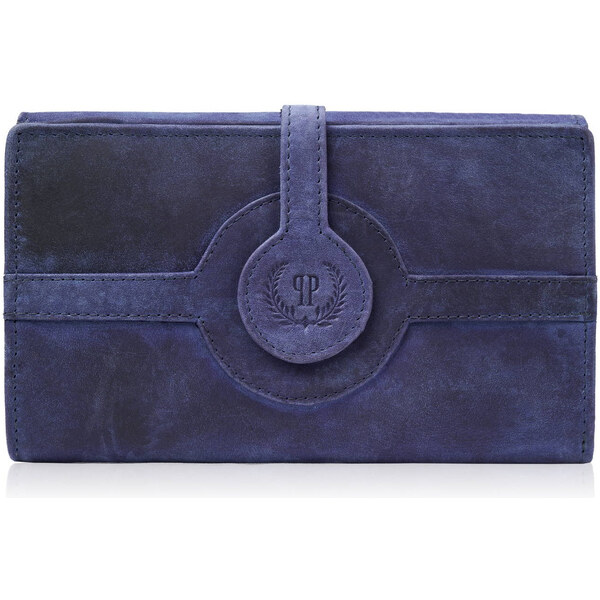 Paolo Peruzzi Dámska veľká kožená peňaženka vintage | modrá T-134-HDB 60613753