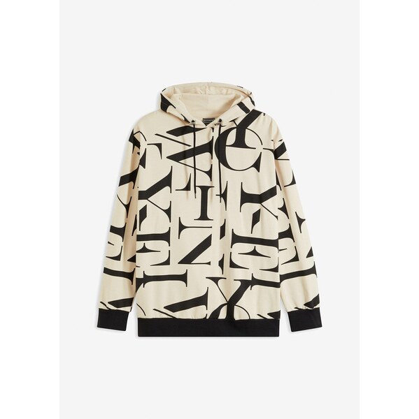 bonprix Mikina s kapucňou z bio bavlny, Loose Fit, farba béžová 60614490