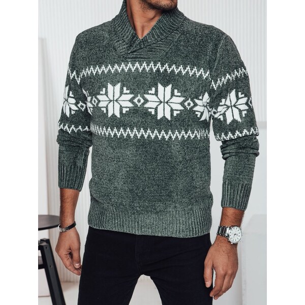 Dstreet Moderný zelený sveter severského štýlu 60633897