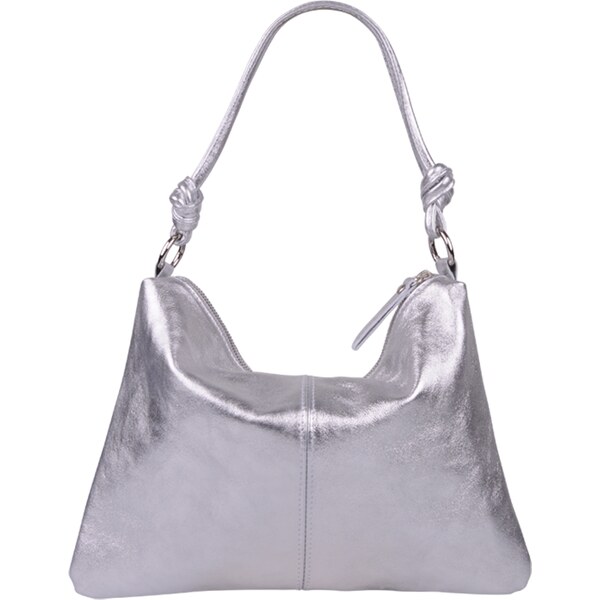 Strieborná kožená talianska kabelka Giuseppina Argenta NovaKabelka.sk 60636546