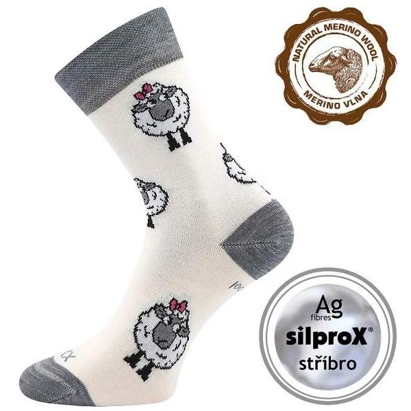 VLNĚNKA DETSKÁ teplé veselé merino ponožky VoXX biela 25-29 1 pár 1 60637880