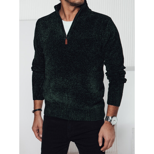DStreet Pánsky zelený sveter so zipsom 60728161