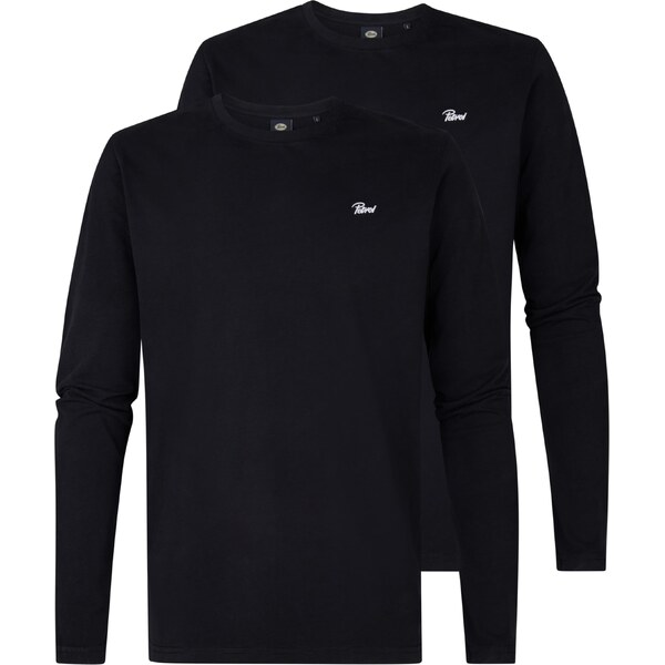 Petrol Industries Tričko Classic čierna / biela 60867793