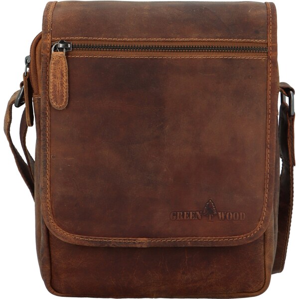 Green Wood Rodion Stylová pánská kožená crossbody taška Camel 66614854