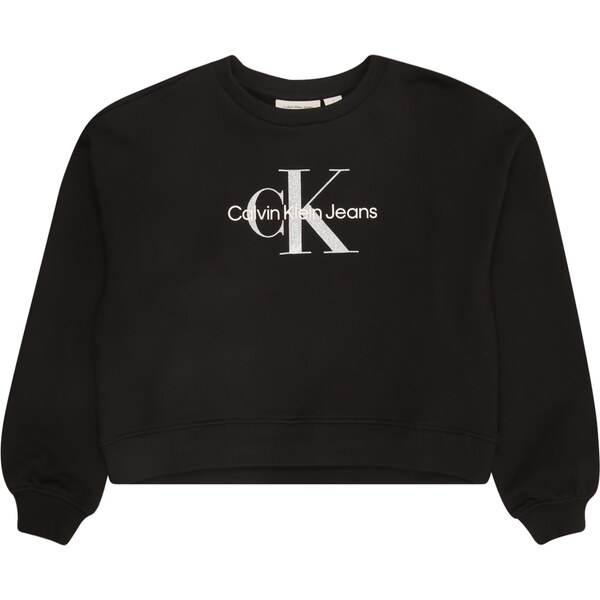 Calvin Klein Jeans Mikina čierna / strieborná / biela 60870548