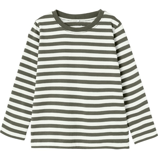 NAME IT Tričko Salmo olivová / šedobiela 60868085