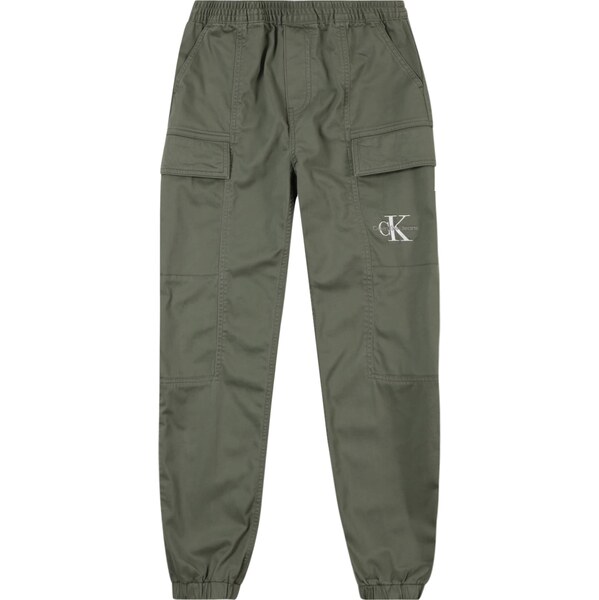 Calvin Klein Jeans Nohavice Essential kaki / biela 61226346