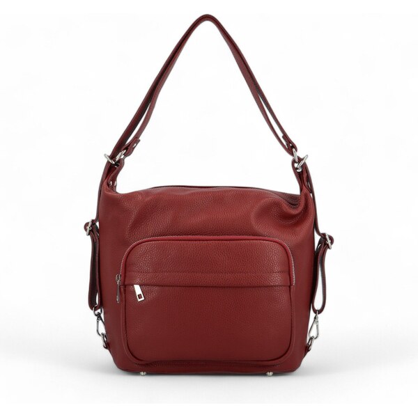 Delami Vera Pelle Dámsky kožený kabelko/batoh tmavo červený - Delami 60772063