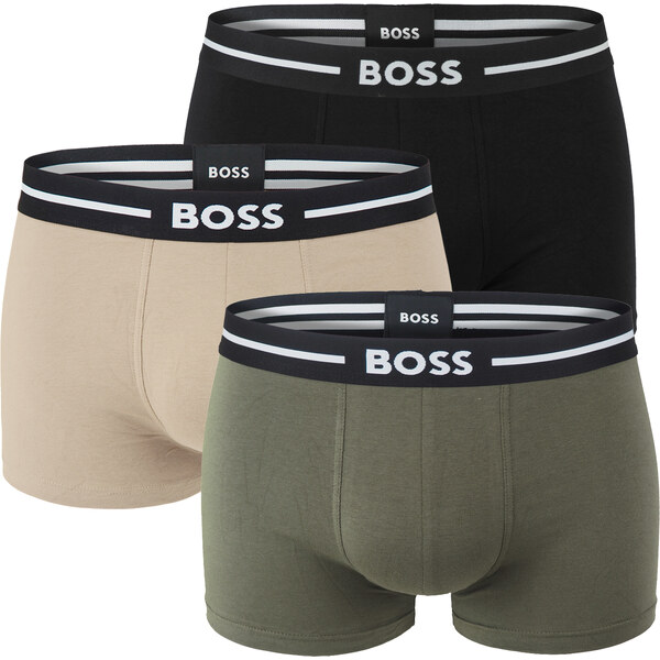 BOSS - boxerky 3PACK eco friendly organic cotton BOLD black & modern 60674911